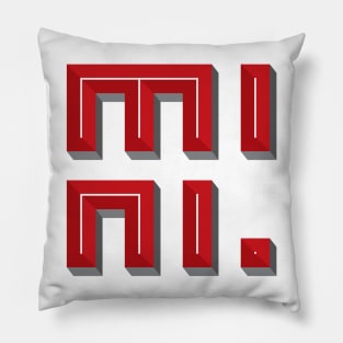 Super 3D MINI text in Chili red Pillow