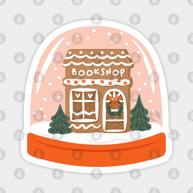 bookshop snowglobe Magnet by indiebookster