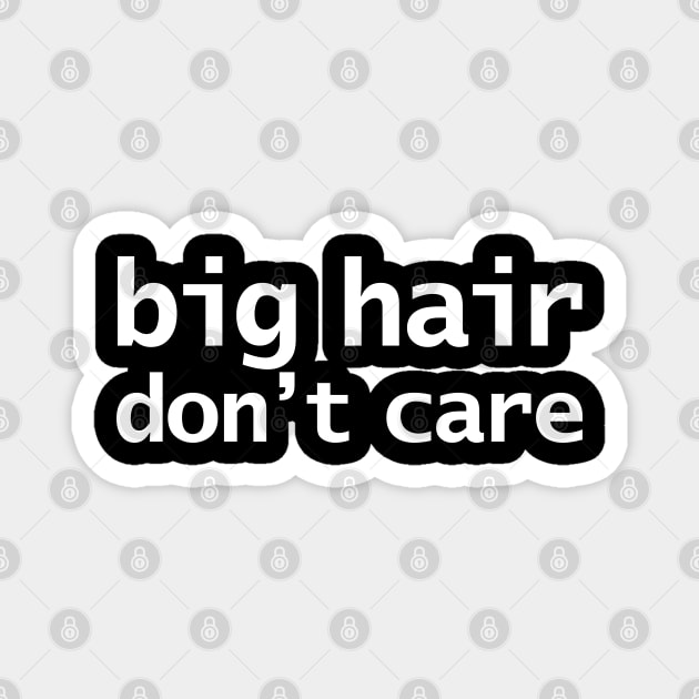 Big Hair Dont Care Funny Typography Magnet by ellenhenryart