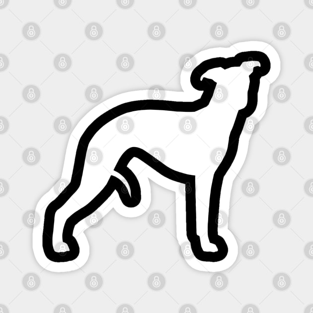 White Whippet Silhouette Magnet by Coffee Squirrel