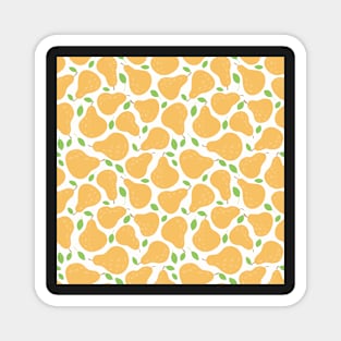 Yellow Pear Fruit Pattern Magnet