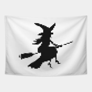 Witch riding a broomstick - Pixel Tapestry