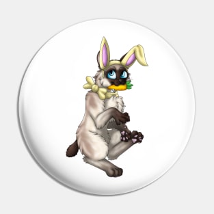 Bobtail BunnyCat: Seal Point (Yellow) Pin