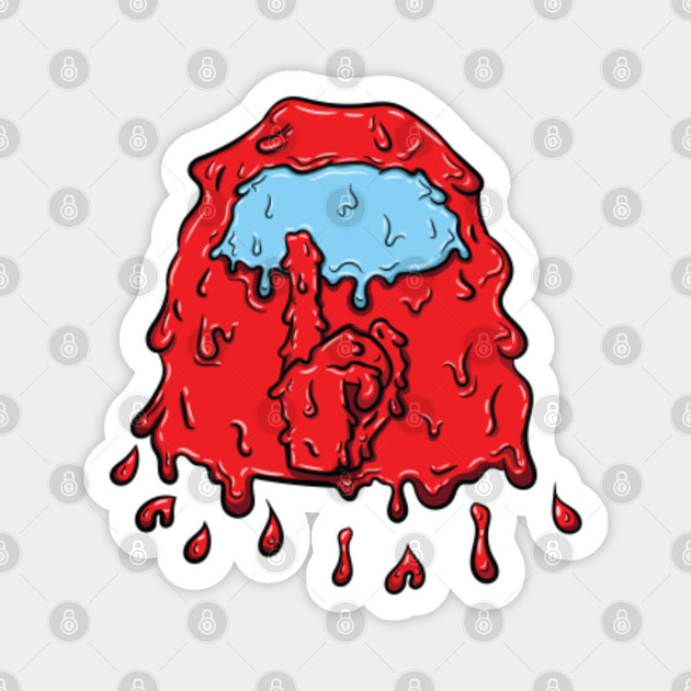 Drippy Red Impostor Among Us Among Us Magnet Teepublic