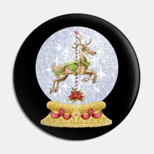 Merry Christmas Snow Globe Pin