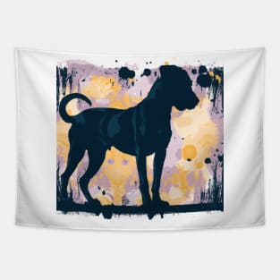 Black Mouth Cur Dog Stencil Artwork Tapestry