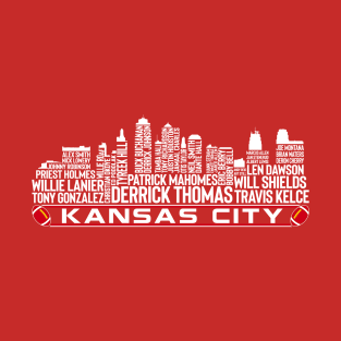 Kansas City Football Team All Time Legends, Kansas City Skyline T-Shirt