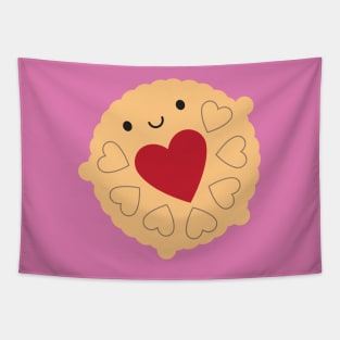 Kawaii Jammie Dodger Biscuit Tapestry