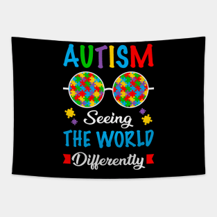 Puzzle Piece Sunglasses Autism seeing the world differently Autism Awareness Gift for Birthday, Mother's Day, Thanksgiving, Christmas Tapestry