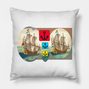 Caravels in the ocean Pillow