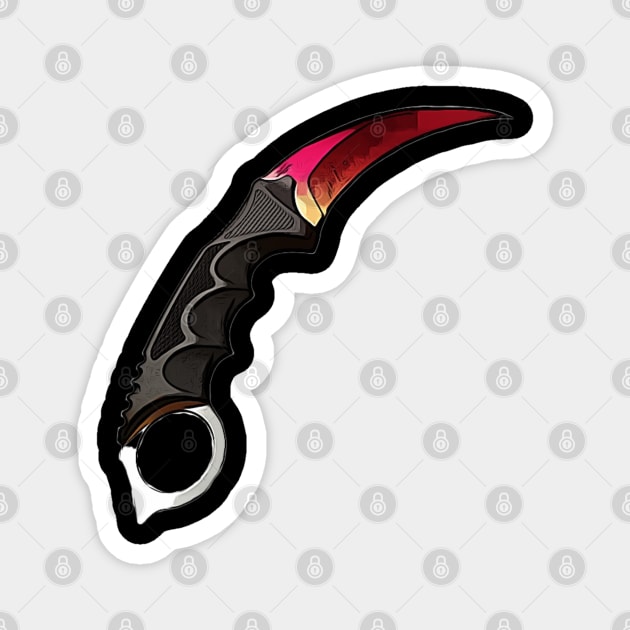 Karambit fade drawing a csgo knife skin Magnet by Guntah