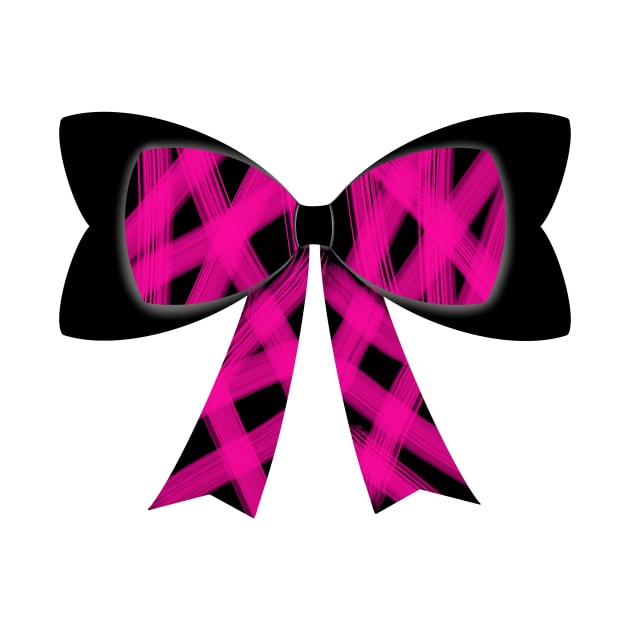 Bright pink streaks bow by tothemoons