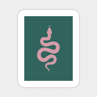 Snake Charm Green & Pink Magnet