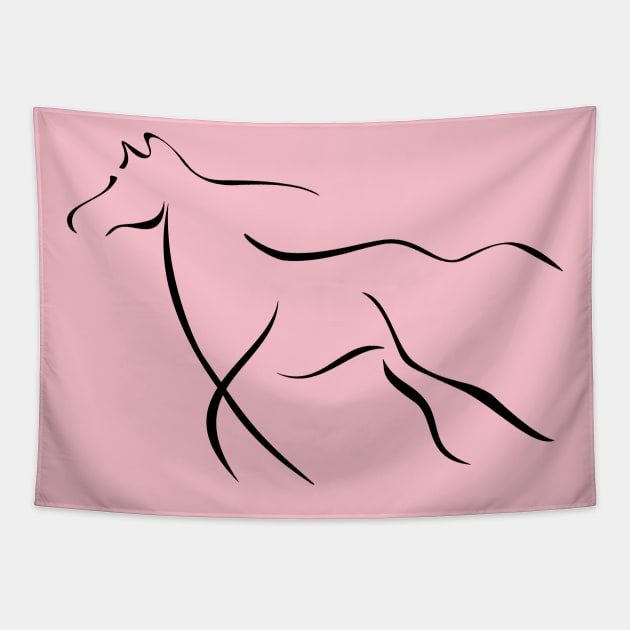 Horse Sport Discreet Drawing Birthday Gift Tapestry by KAOZ