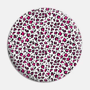 White, Pink and Black Leopard Print Pattern Pin