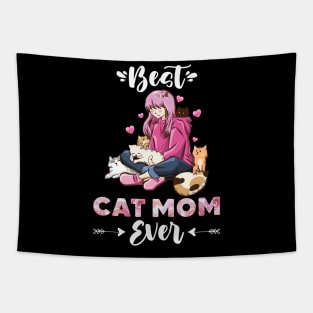Best Cat Mom Ever Funny Cats Kitty Merch Design Tapestry