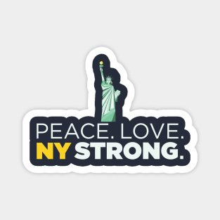 Peace. Love. NY Strong. New York Statue of Liberty T-shirt Magnet