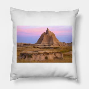 Landscape Showing Erosional Features With Grassland Badlands National Park Pillow