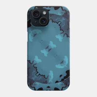 Teal Watercolor Abstract Mandala Phone Case