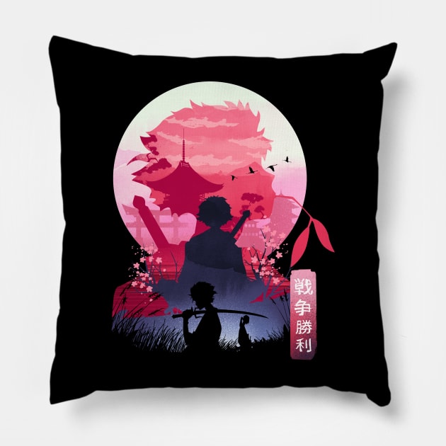 Samurai Landscape Pillow by DANDINGEROZZ