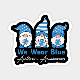 Blue Gnome Autism Awareness Gift for Birthday, Mother's Day, Thanksgiving, Christmas Magnet