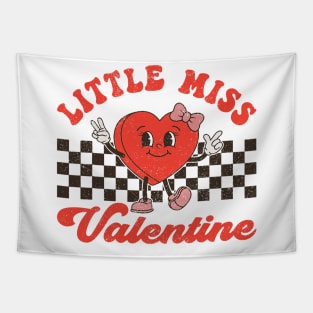 Retro Groovy Little Miss Valentine For Girls Kids Love Vibes Tapestry