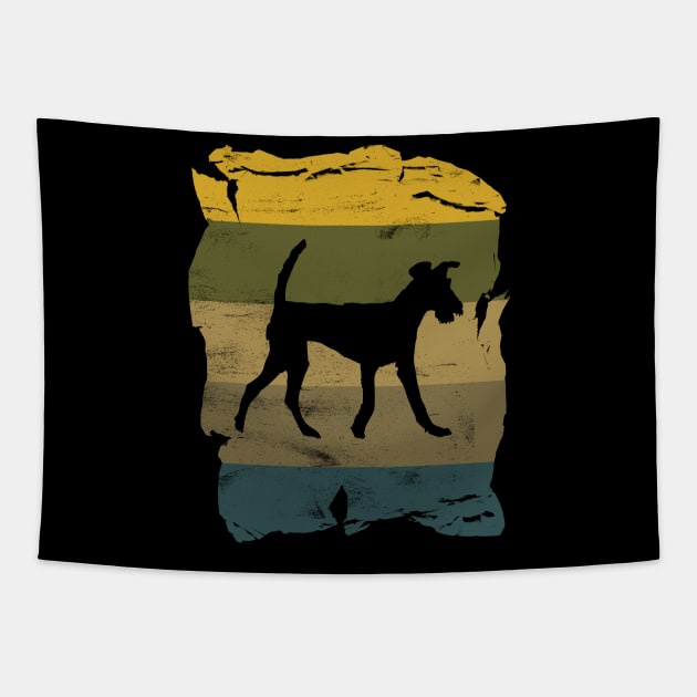 Irish Terrier Distressed Vintage Retro Silhouette Tapestry by DoggyStyles