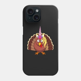 Turkey Unicorn Stickers Thanksgiving Gifts Phone Case