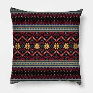 Ethnic Slavic pixel carpet texture #4 Pillow