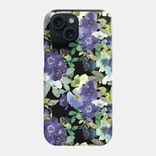 purple watercolor flowers art design Phone Case