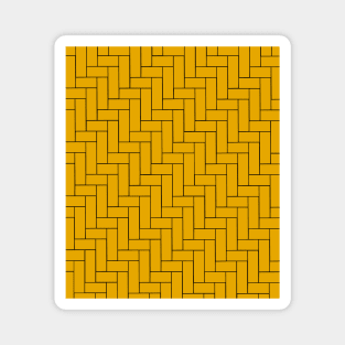 Yellow and Black Geometric Tiles Magnet