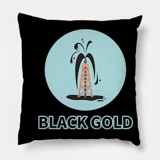 Oil & Gas Offshore Drilling Classic Black Gold Petroleum Series Pillow