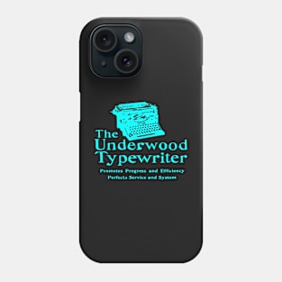 Old Ad Underwood Manual Typewriter Vintage Aqua Phone Case