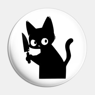 Black Cat With Knife Pin