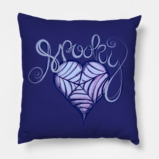 Spooky Spider Web Heart Pillow