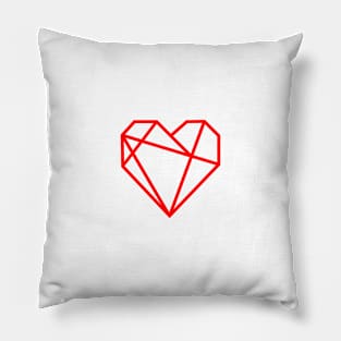 Red Geometric Simple Heart On Chest Pillow