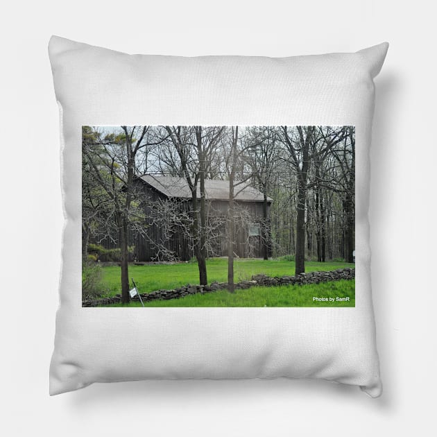 Barn and Country Road Pillow by srosu