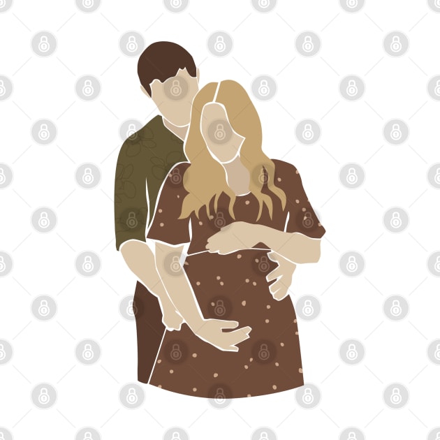 Abstract pregnant vector mother family Illustration by NJORDUR