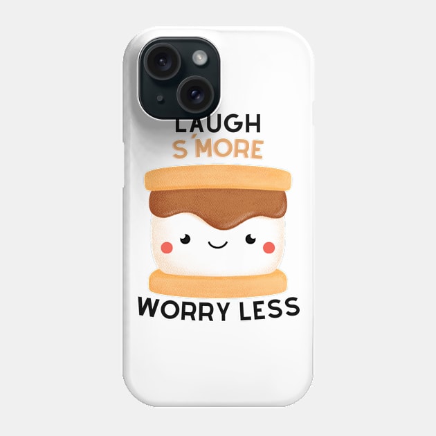 Laugh S'More Worry Less - Marshmallow Face Phone Case by Double E Design