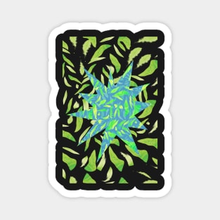 Green Splats on Blue Magnet