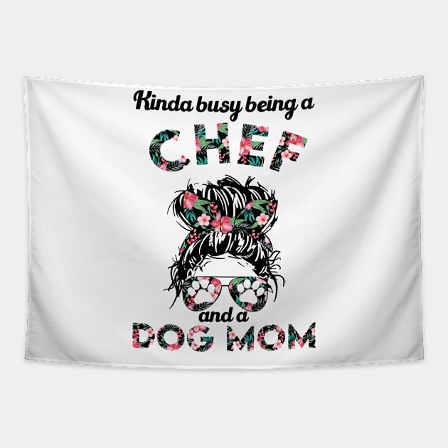 Chef woman and dog mom . Perfect present for mother dad friend him or her Tapestry by SerenityByAlex