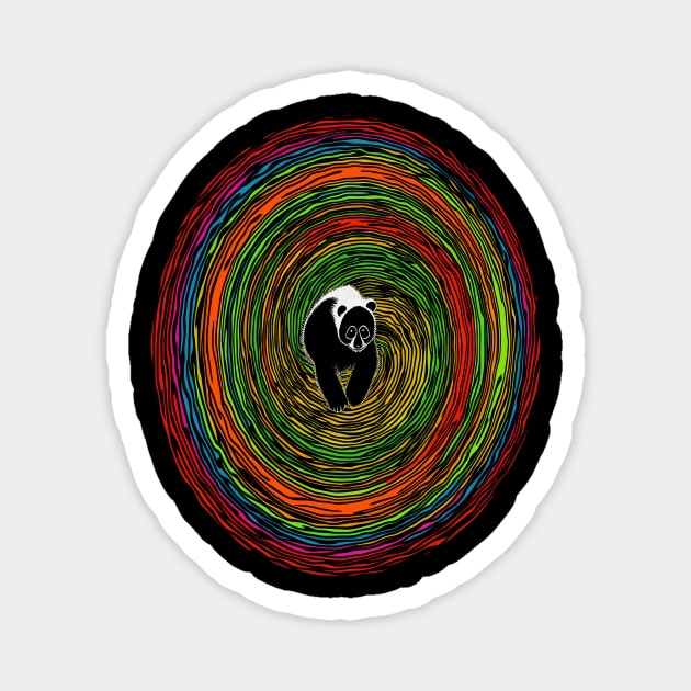 Colorful Abstract Psychedelic Panda - Unique and Vibrant Art Design Magnet by TeeTrendz