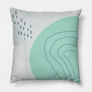 Blue abstract paint pattern boho Pillow