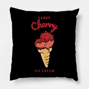 I Love Cherry Ice Cream Pillow