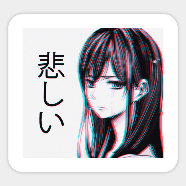 Anime Waifu Aesthetic Anime Sticker Teepublic