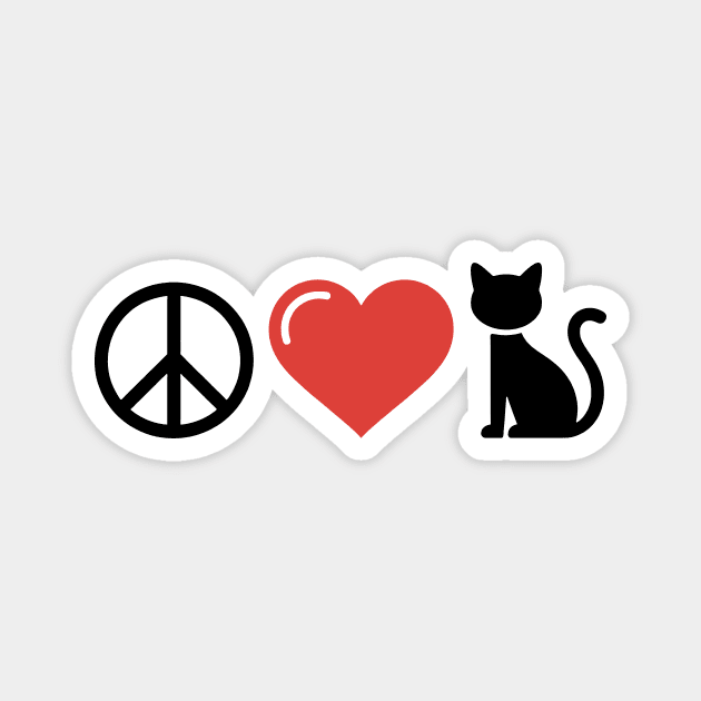 Peace Love Cats Magnet by CreativeSage