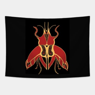 Red and Gold Scarab Tapestry