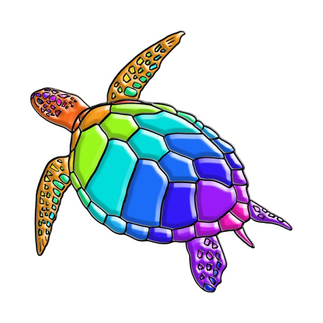 Rainbow Turtle by Nerdpins