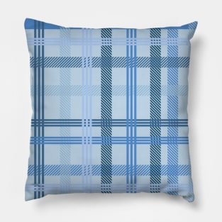 Blue Seasonal Winter Plaid Pattern Pillow