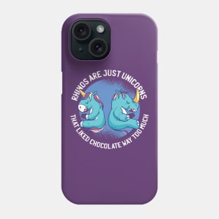 Rhinos Are Just Unicorns Graphic Tee Phone Case